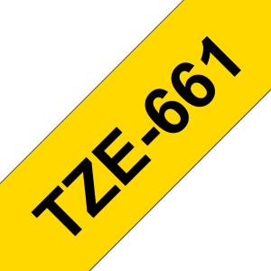 Tape 36mm Lami Black On Yellow (tze-661)