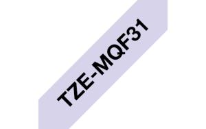 Tape Tze-mqf31 12mm Black On Purple Pastel