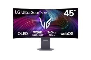 Curved Gaming Monitor - UltraGear 45GX90SA-B - 45in - UWQHD 3440 z 1440 OLED (21:9) - HDMI/ DisplayPort/ USB Hub/ LAN/ Bluetooth - Black