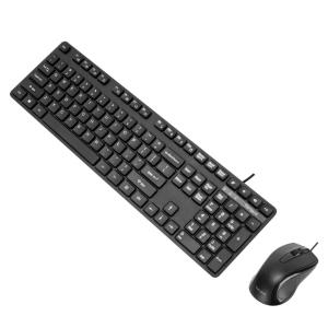 Wired Antimicrobial Keyboard / Mouse Bundle - Uk (akb30amuk + Amu81amgl) Black