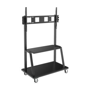 TRIPP LITE Heavy-Duty Rolling TV Cart for 60in to 105in Flat-Screen Displays, Locking Casters, Black