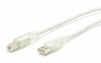 USB Cable Fully Rated USB-a/ USB-b Transparent 1m