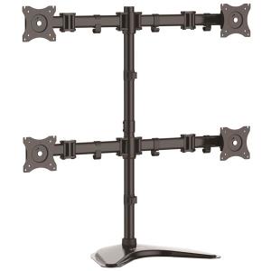 Quad-monitor Stand For Up To 27in Monitors - Steel - Adjustable