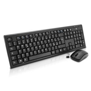 Wireless Keyboard Mouse Combo 2.4GHz USB Italian Black