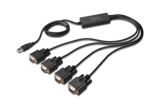 USB 2.0 To 4x Rs232 Cable 1.5m