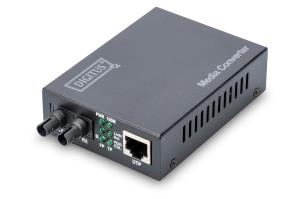 Media Converter, Multimode 10/100Base-TX to 100Base-FX, Incl. PSU ST connector, Up to 2km