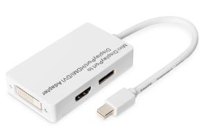 MiniDP to DP HDMI+DVI Adapter 20cm DP 1.1a compatible white