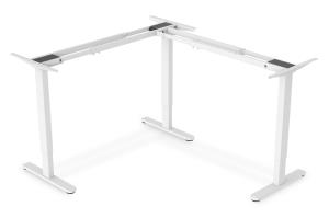 Electric Height Adjustable Desk Frame - 3-leg  - 124-208cm height - 120kg load - white
