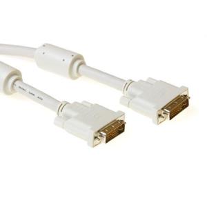 DVI-I Dual Link Connection Cable M/m Ivory