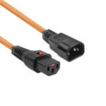 230v Connection Cable C13 Lockable - C14 Orange 2m