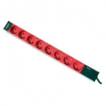 8x Type F Sockets (german) Pdu - 19in Rack - With C14 3m Cord - Red