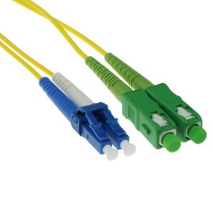 Sc/apc8 - Lc/pc 9/125m Os1 Duplex Fiber Optic Patch Cable 10m