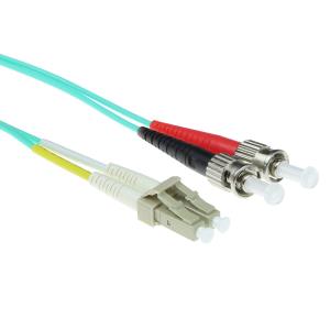 Fiber Optic Patch Cable LC-ST 50/125m Om3 Duplex Aqua 1m