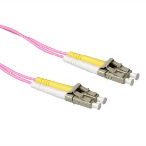 Lc-lc 50/125m Om4 Duplex Fiber Optic Patch Cable 25m Erika Violet