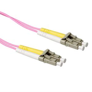 Fiber Patch Cable Duplex With Lc Connectors Lszh Multimode 50/125 Om4 50cm