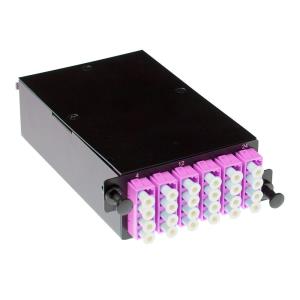 High Density Fanout Cassette 24 fibers MTP-MPO Low Loss OM4 Erika violet