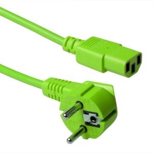 Powercord Mains Connector CEE 7/7 Male (angled) - C13 Green 5 M