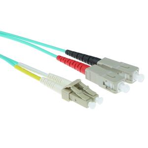 Fiber Patch Cable - LC/SC - 50/125 OM3 Duplex - 40m - Aqua